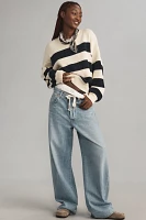 Denimist Wide-Stripe Pullover Crew-Neck Sweater