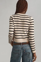 Denimist Stripe Shrunken Cardigan Sweater