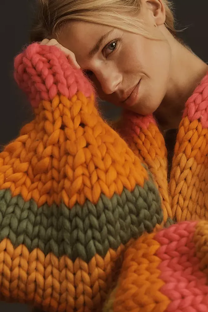 Hope Macauley Chunky Knit Cardigan Sweater