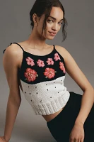 Mandinga Maggie Flower Icon Open-Back Knit Tank Top