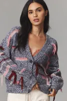 Joie Aksana Fringe Stripe Cardigan Sweater