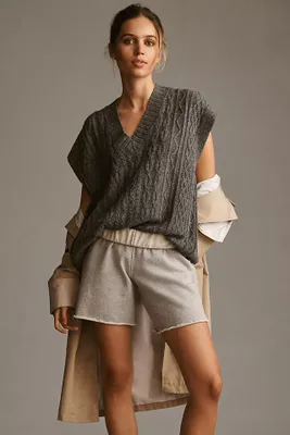 By Anthropologie Oversized Cable-Knit Sweater Vest
