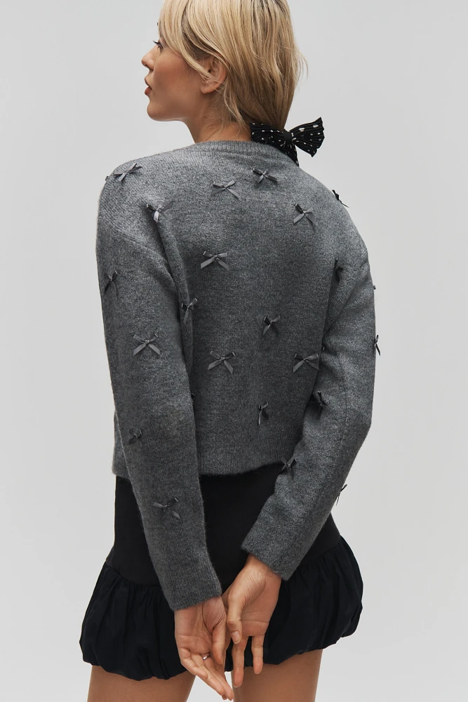 Maeve 3D Mini Bow Cardigan Sweater