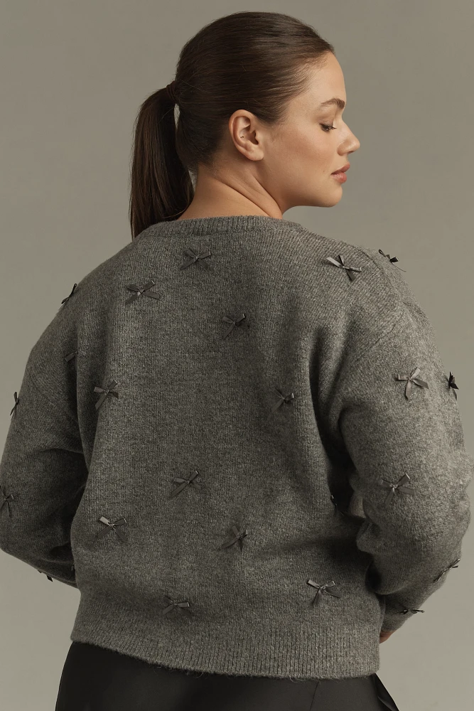 Maeve 3D Mini Bow Cardigan Sweater