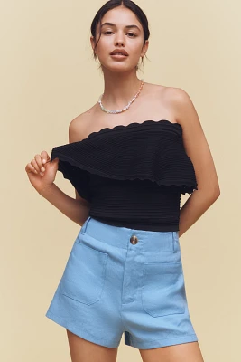 By Anthropologie Knit Ruffle Tube Top