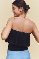 By Anthropologie Knit Ruffle Tube Top