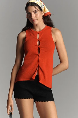 By Anthropologie Twist-Front Cutout Sweater Tank Top