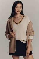 rag & bone Meghan Crochet-Trim V-Neck Sweater