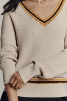 rag & bone Meghan Crochet-Trim V-Neck Sweater