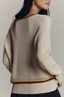 rag & bone Meghan Crochet-Trim V-Neck Sweater