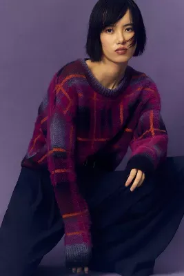 Maeve Long-Sleeve Eyelash Sweater