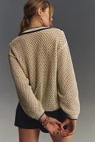 Pilcro Striped Open-Stitch Sweater