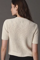 Maeve Short-Sleeve Button-Front Cardigan Sweater