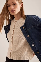 Maeve Short-Sleeve Button-Front Cardigan Sweater