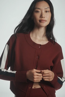 Maeve Side-Stripe Cardigan Sweater