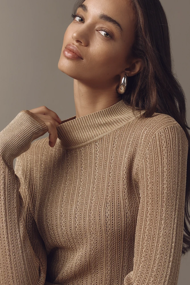 Scotch & Soda Sheer Mock-Neck Sweater