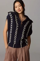 Scotch & Soda Half-Zip Stitchwork Oversized Sweater Vest