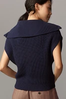 Scotch & Soda Half-Zip Stitchwork Oversized Sweater Vest