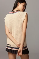 Scotch & Soda Striped-Trim V-Neck Sweater Vest