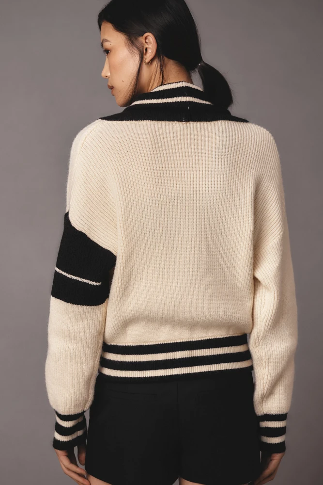 Another Mode Tipped Cardigan Sweater