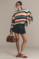 Lingua Franca Marathi Crew-Neck Fringe Sweater