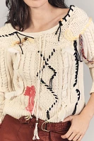 Lingua Franca Vaggelis Off-The-Shoulder Novelty Sweater