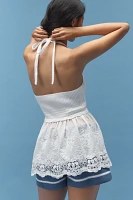 By Anthropologie Twofer Crochet Lace Halter Tank Top