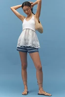 By Anthropologie Twofer Crochet Lace Halter Tank Top