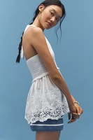 By Anthropologie Twofer Crochet Lace Halter Tank Top