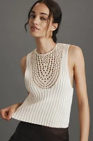 By Anthropologie Sleeveless Fringe Sweater Tank Top