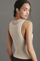 By Anthropologie Sleeveless Fringe Sweater Tank Top