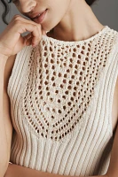 By Anthropologie Sleeveless Fringe Sweater Tank Top