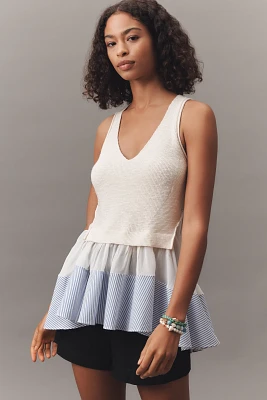 By Anthropologie Mixed Media Sweater Tank Top