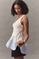 By Anthropologie Mixed Media Sweater Tank Top