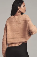 Maeve Textured-Stripe Pullover Crew-Neck Sweater