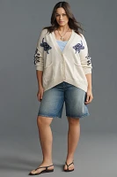 Pilcro Relaxed Sea Turtle Cardigan Sweater