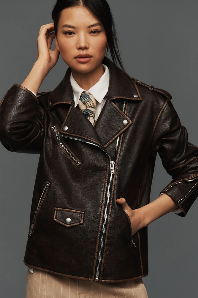 BLANKNYC Still Mine Faux Leather Moto Jacket