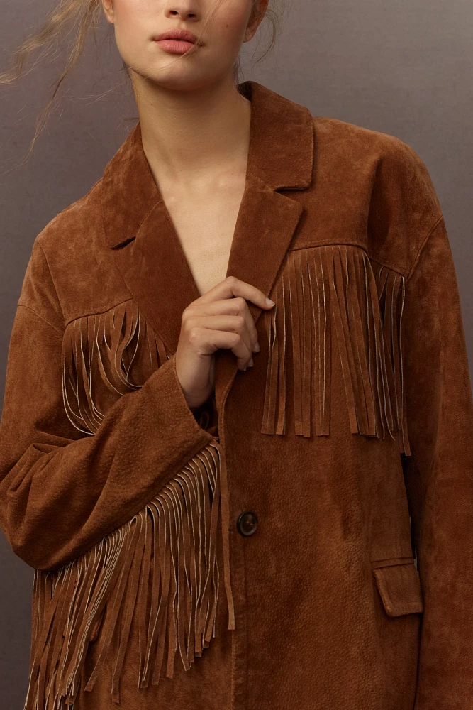 BLANKNYC Suede Fringe Jacket