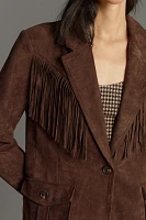 BLANKNYC Faux Suede Fringe Coat