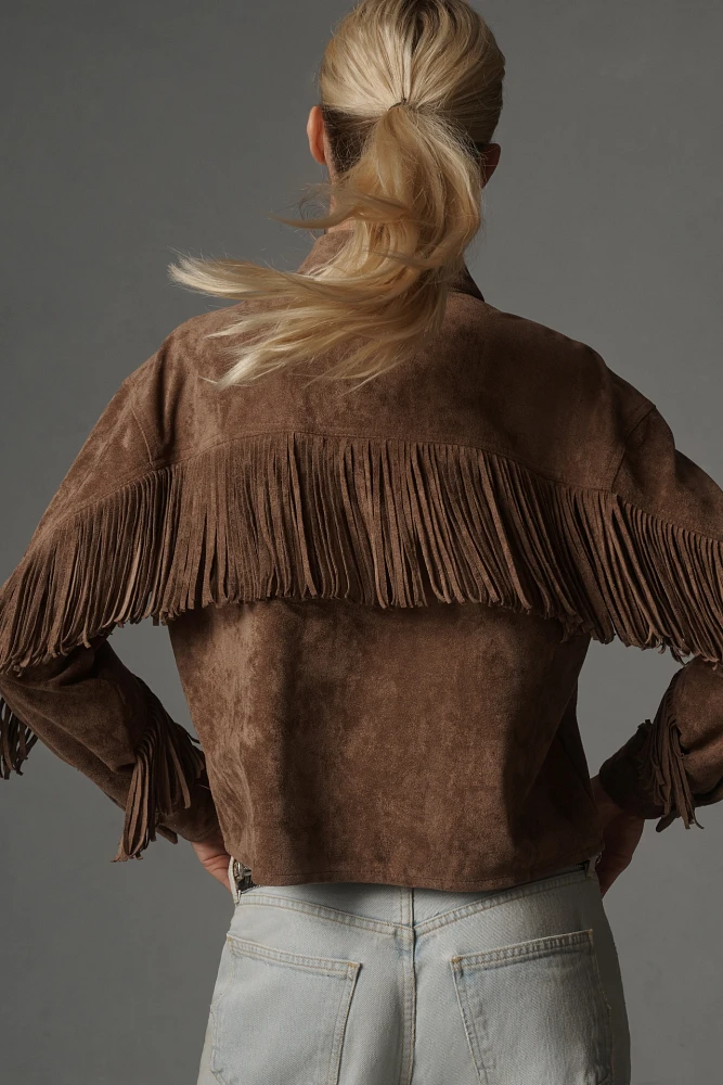 BLANKNYC Fringe Faux Suede Jacket