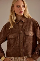 BLANKNYC Fringe Faux Suede Jacket