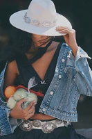 BLANKNYC Heads Up Collarless Denim Jacket