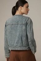 BLANKNYC Heads Up Collarless Denim Jacket