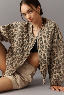 BLANKNYC Spot On Quilted Leopard Jacket