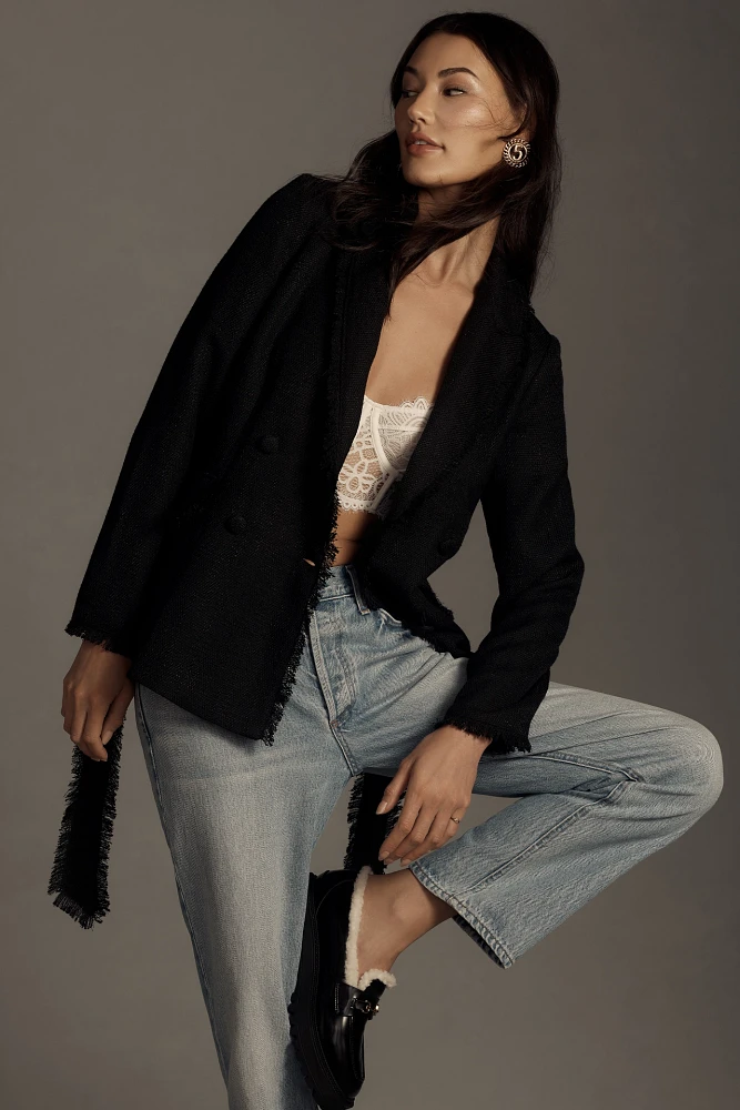 Bishop + Young Frayed Edge Belted Blazer