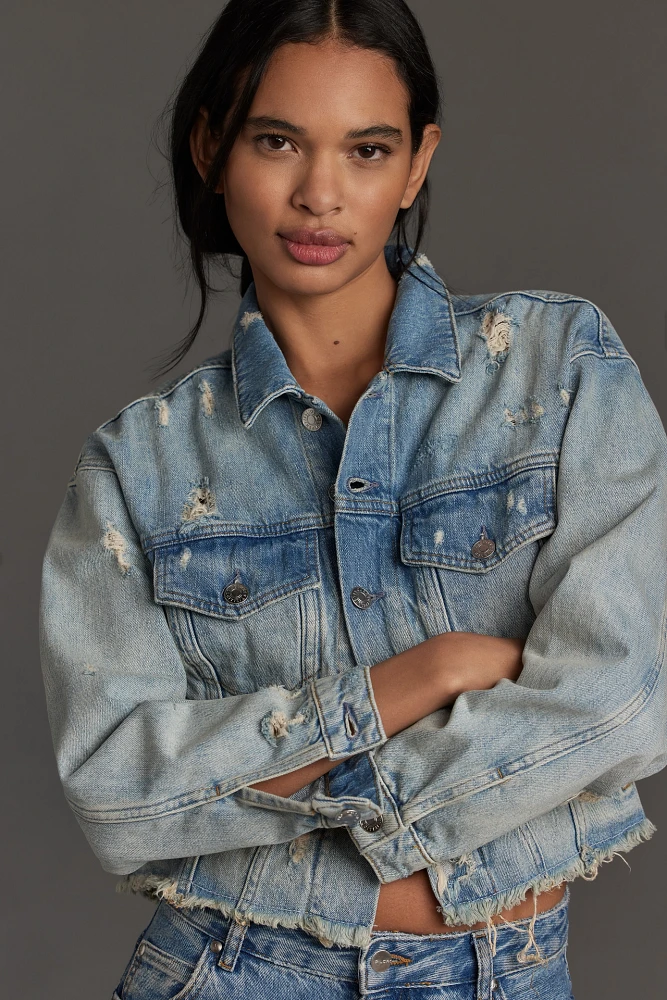 Current/Elliott The Falling Out Distressed Denim Jacket