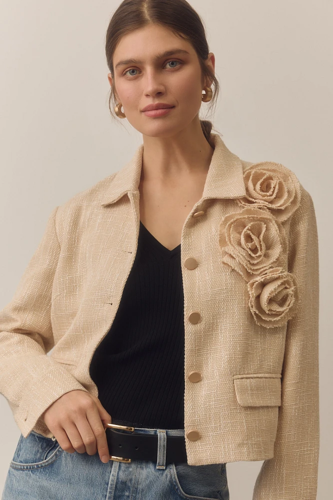 DOLAN Textured 3D Rosette Lady Jacket