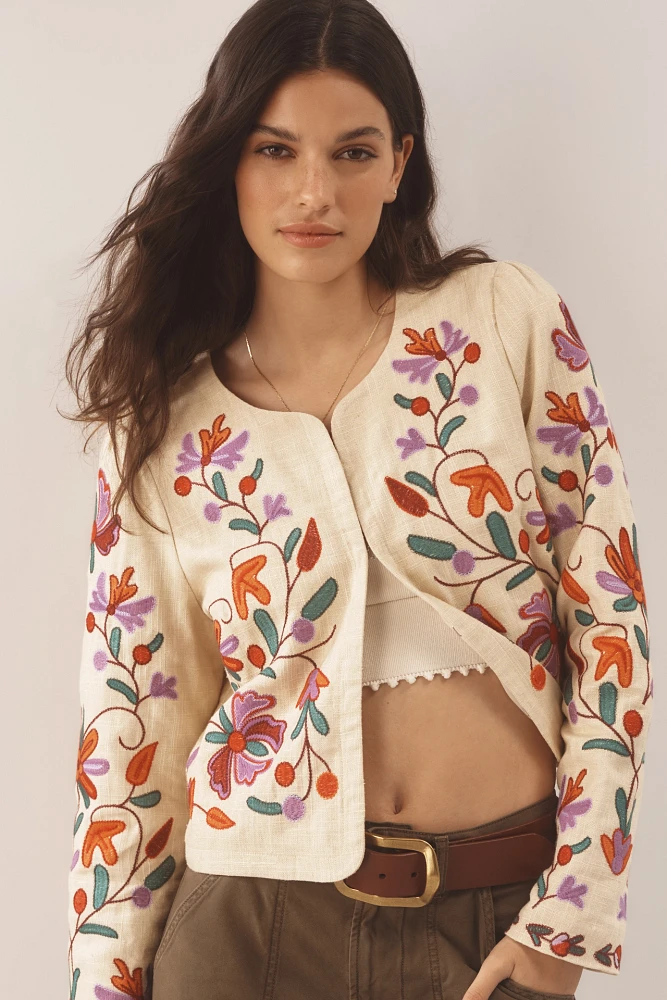 DOLAN Embroidered Linen Jacket