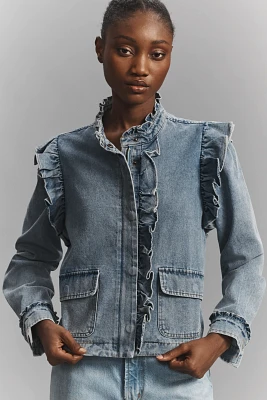 Dolan Left Coast Ruffled Denim Utility Jacket