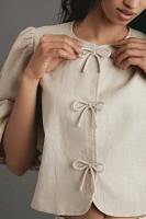 Dolan Left Coast Linen Blend Bow Blazer